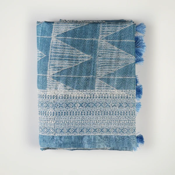 Semi Art Tussar Saree with Geometric Woven Motifs & Intricate Border