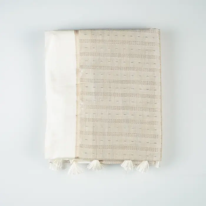 Premium Tussar Saree with Elegant Gold Woven Detailing